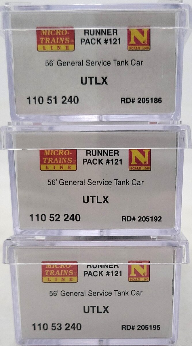 Micro-Trains 99300121 N UTLX 56' General Service Tank Car (Set of 3) NIB