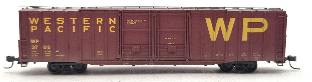 Athearn 17163 N Scale Western Pacific Weathered 60' PS Auto Boxcar #3705 EX/Box