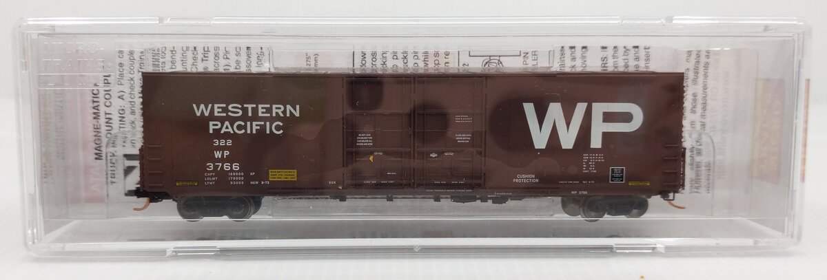 Micro-Trains 10200050 N WP 60' Excess Height Double Plug Door Boxcar #3766 LN/Box