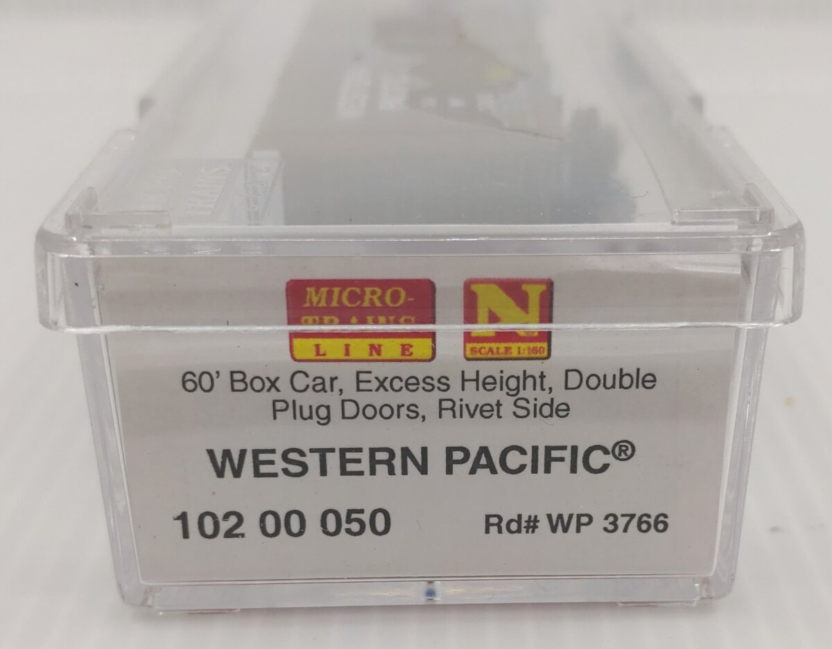 Micro-Trains 10200050 N WP 60' Excess Height Double Plug Door Boxcar #3766 LN/Box