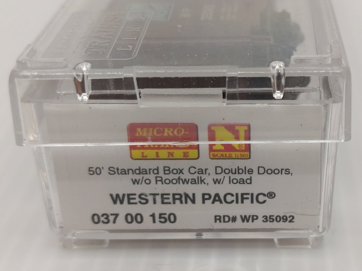 Micro-Trains 03700150 N Western Pacific 50' Double Door Boxcar w/ Load #35092 LN/Box