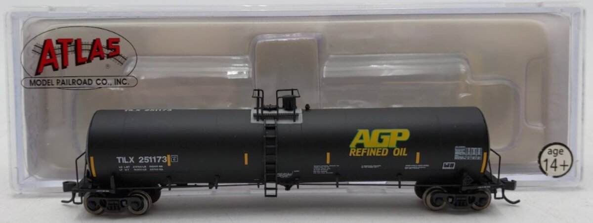 Atlas 50000407 N Scale AGP Refined Oil Trinity 25,500 Gallon Tank Car #251173 EX/Box