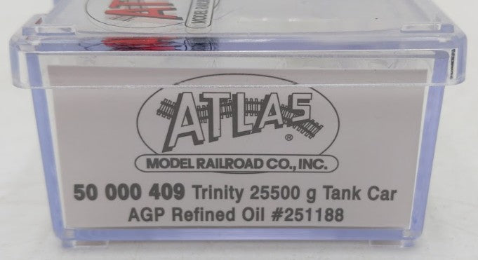 Atlas 50000409 N Scale AGP Refined Oil Trinity 25,500 Gallon Tank Car #251188 EX/Box