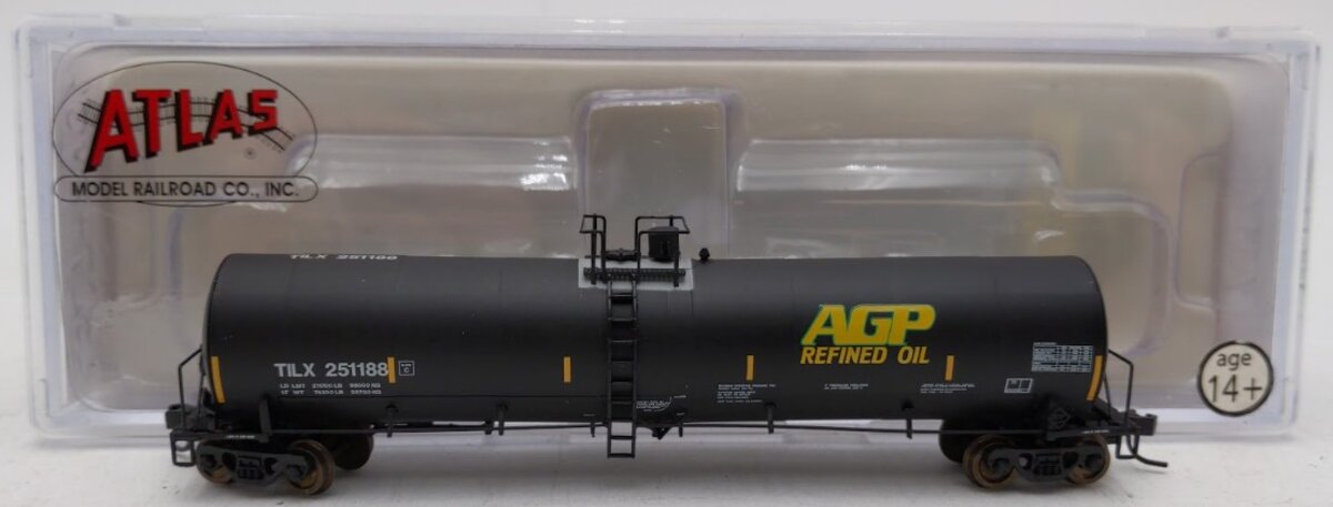 Atlas 50000409 N Scale AGP Refined Oil Trinity 25,500 Gallon Tank Car #251188 EX/Box