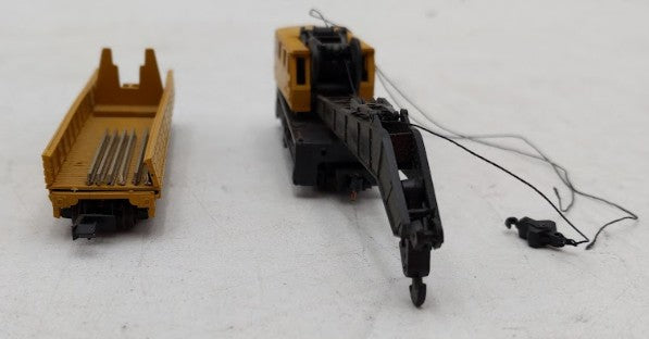 Con-Cor 001-602007 N Scale Union Pacific Crane #X-202A with Flatcar#X-202-B VG/Box