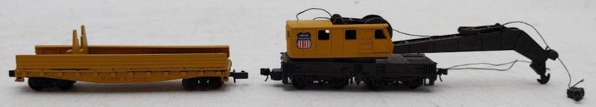 Con-Cor 001-602007 N Scale Union Pacific Crane #X-202A with Flatcar#X-202-B VG/Box