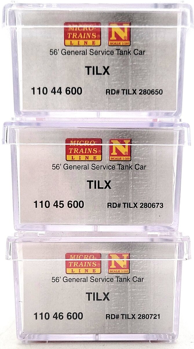 Micro-Trains 98305059 N TILX Weathered 56' Tank Car with Jewel Cases (Set of 3) EX/Box