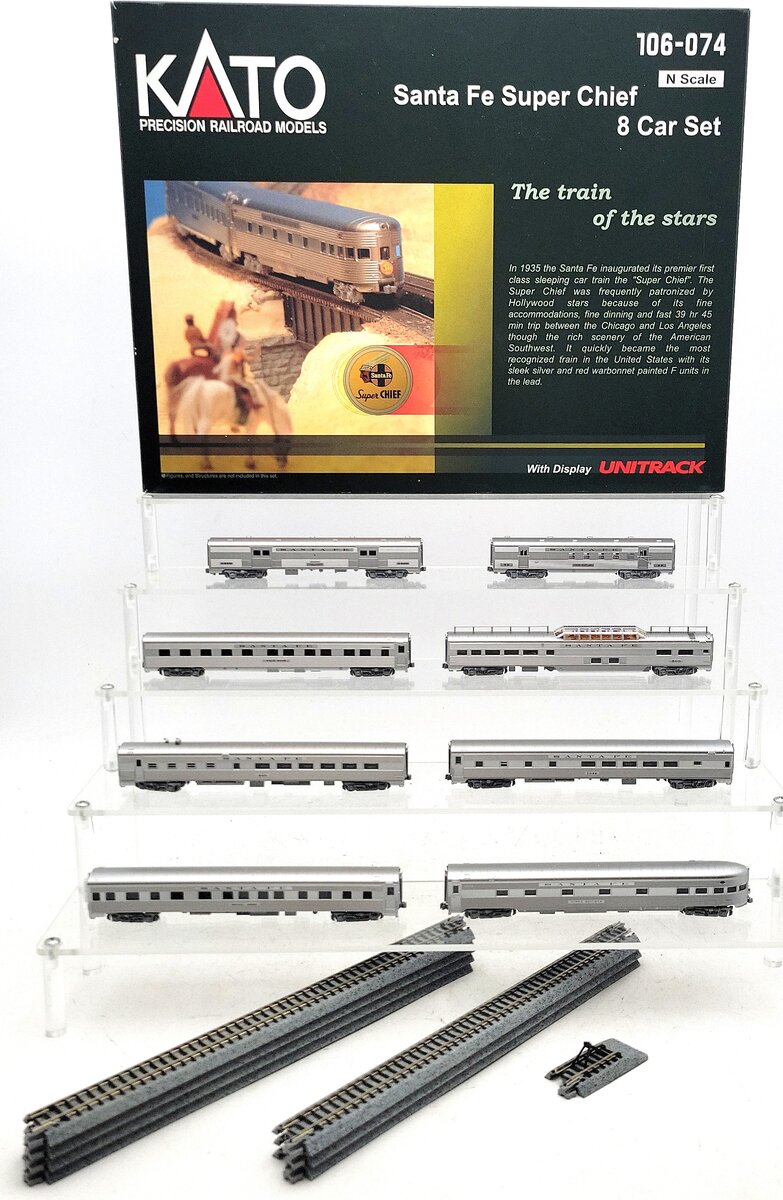 Kato 106-074 N Scale Santa Fe Super Chief Passenger Cars (Set of 8) LN/Box