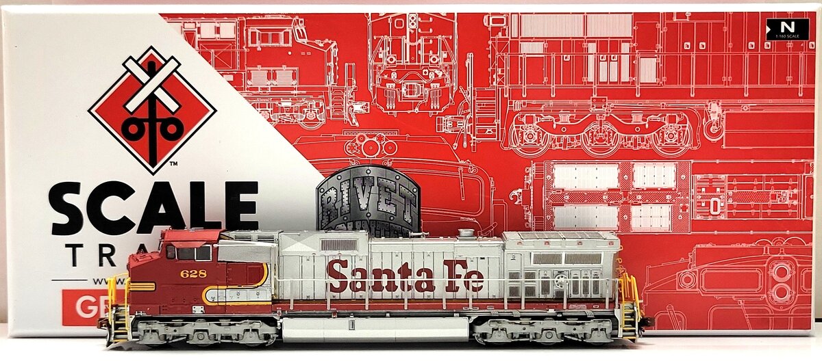 Scale Trains SXT38512 N Scale Santa Fe GE C44-9W Diesel Locomotive #628 LN/Box