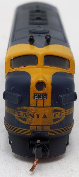 Weathered Kato N Scale Santa Fe EMD F7A Cigar Band Diesel Locomotive #235 EX