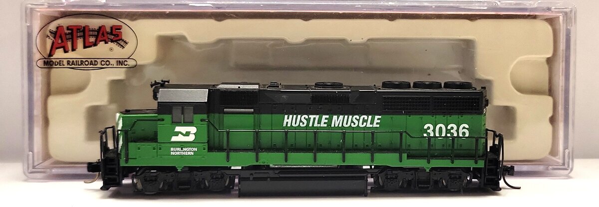 Atlas 48503 N Scale Burlington Northern GP-40 Diesel Locomotive #3036 EX/Box