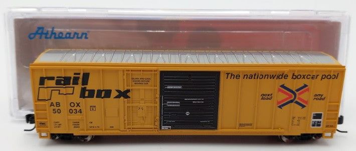 Athearn ATH24582 N Scale Railbox 50' FMC Ex-Post Combo Door Box Car #50034 EX/Box