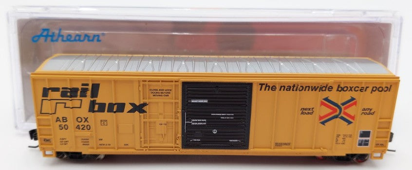 Athearn 20080 N Scale Railbox 50' FMC Ex-Post Combo Door Box Car #50420 VG/Box