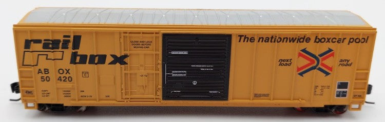 Athearn 20080 N Scale Railbox 50' FMC Ex-Post Combo Door Box Car #50420 VG/Box
