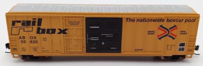 Athearn 20080 N Scale Railbox 50' FMC Ex-Post Combo Door Box Car #50420 VG/Box