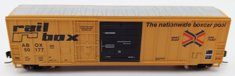 Athearn 20082 N Scale Railbox 50' FMC Ex-Post Combo Door Box Car #50177 EX/Box