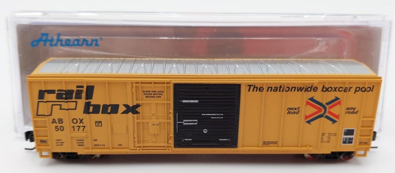 Athearn 20082 N Scale Railbox 50' FMC Ex-Post Combo Door Box Car #50177 EX/Box