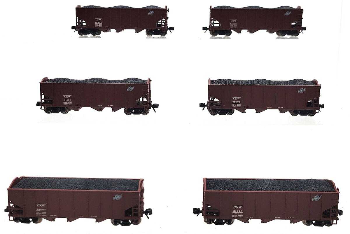 Broadway Limited 3123 N C&NW Class H2A 3-Bay Hopper w/Load Set A (Pack of 6) LN/Box