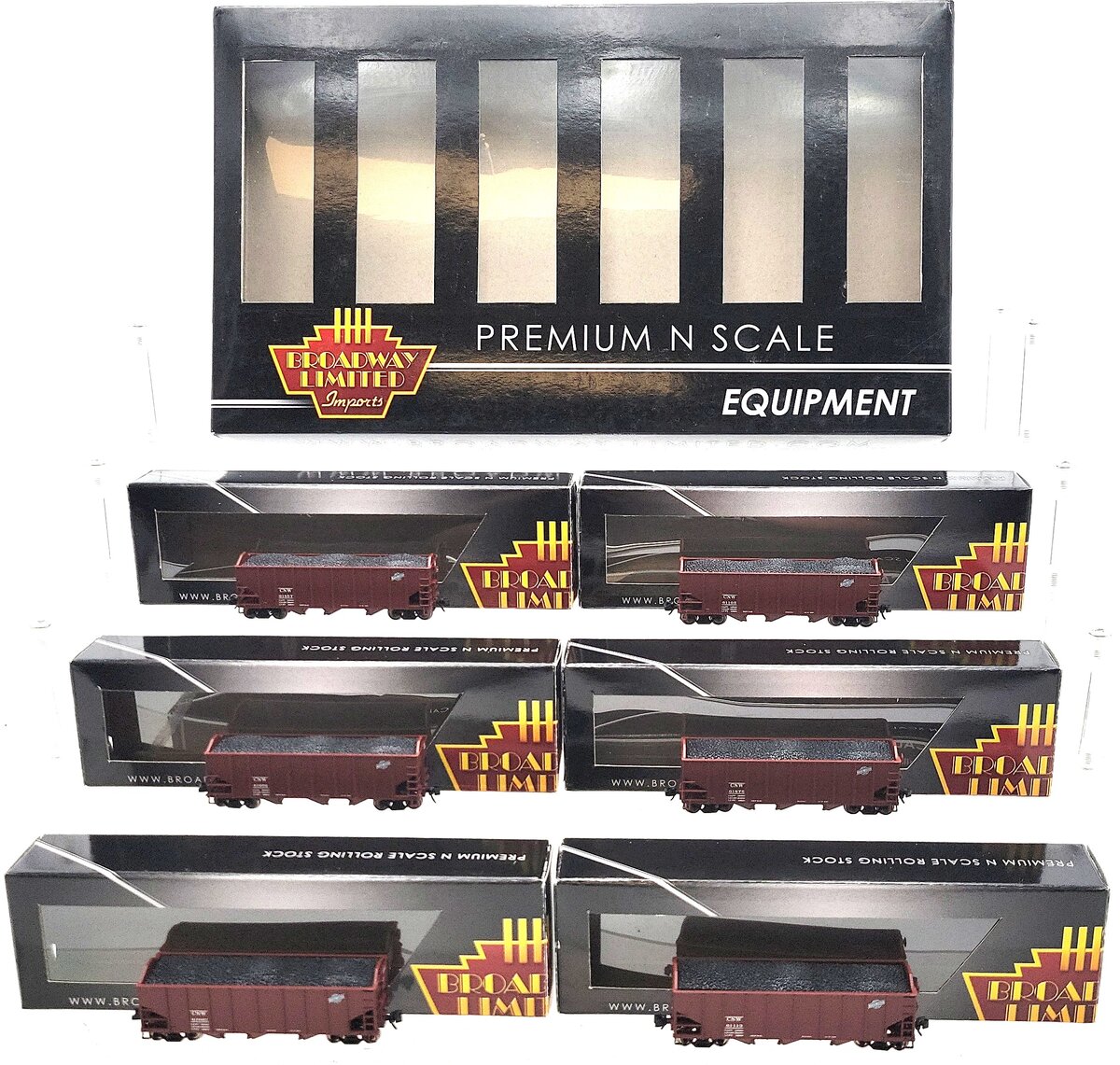 Broadway Limited 3123 N C&NW Class H2A 3-Bay Hopper w/Load Set A (Pack of 6) LN/Box