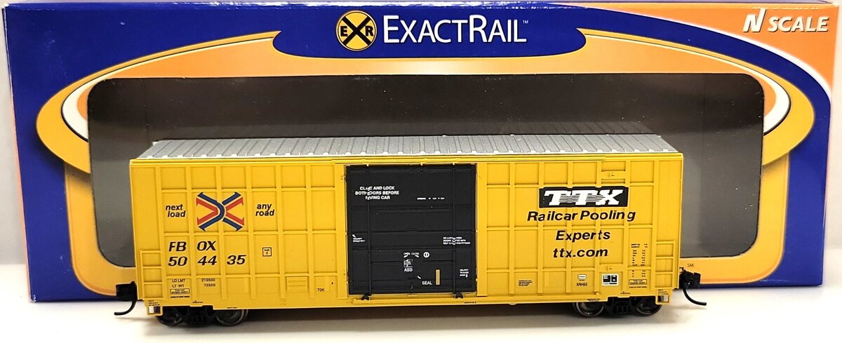 Exact Rail EN-50701-21 HO Scale FBOX "TTX" Trinity Plug Door Boxcar #504435 LN/Box