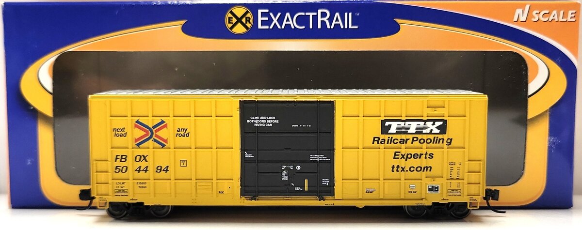 ExactRail EN-50701-27 N Scale TTX 50' Hy-Cube Box Car #504494 LN/Box