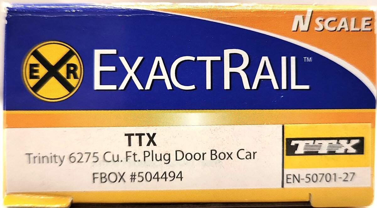 ExactRail EN-50701-27 N Scale TTX 50' Hy-Cube Box Car #504494 LN/Box
