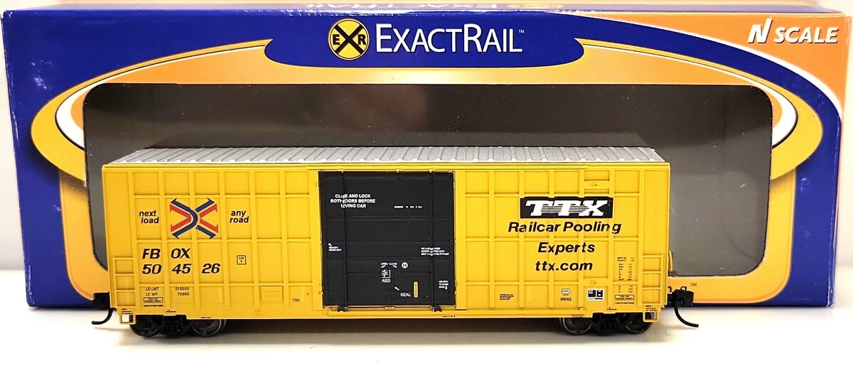 ExactRail EN-50701-30 N Scale TTX 50' Hy-Cube Box Car #504526 LN/Box