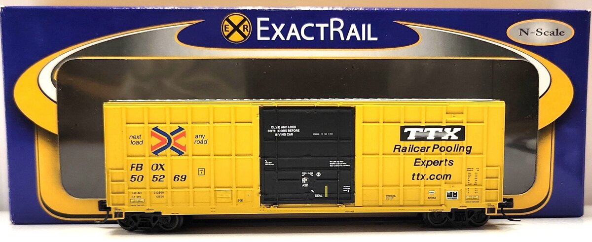 ExactRail EN-50701-2 N TTX Trinity 6275 Cu. Ft. Plug Door Box Car #505269 LN/Box