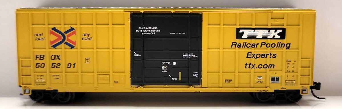 ExactRail EN-50701-3 N TTX Trinity 6275 Cu. Ft. Plug Door Box Car #505291 LN/Box