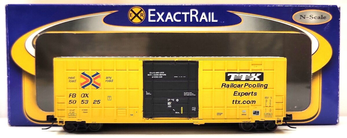ExactRail EN-50701-4 N TTX Trinity 6275 Cu. Ft. Plug Door Boxcar #505325 LN/Box