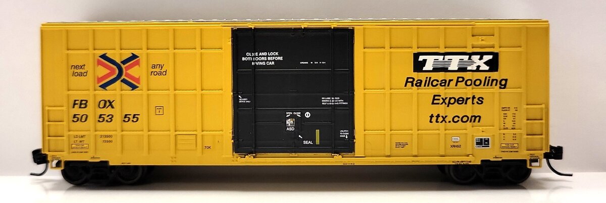 ExactRail EN-50701-5 N Scale TTX Trinity 6275 Cu. Ft. Plug Door Box Car #505355 LN/Box
