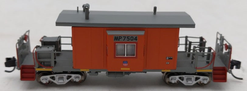 Bluford Shops 21160 N Scale UP/MP MOW Short Body Bay Window Caboose #MP 7504 EX/Box