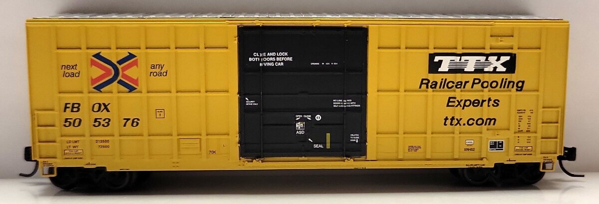 ExactRail EN-50701-6 N TTX Trinity 6275 Cu. Ft. Plug Door Box Car #505376 LN/Box