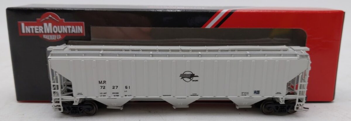 InterMountain 653116-02 N Scale Missouri Pacific 3 Bay Rib-Sided Hopper #722761 EX/Box