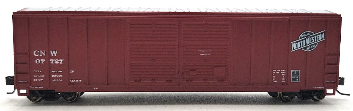 Athearn 17538 N Chicago & North Western 50' FMC Double Door Boxcar #67727 EX/Box