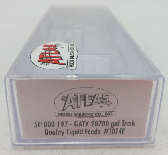 Atlas 50000197 N Scale Quality Liquid Feeds GATX 20,700 gal Tank Car #10148 LN/Box