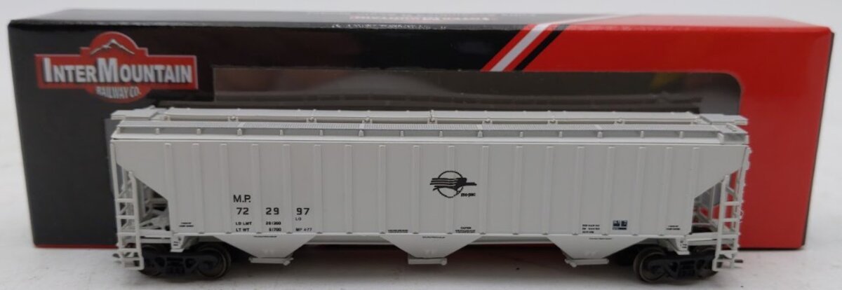 InterMountain 653116-04 N Scale Missouri Pacific 3 Bay Rib-Sided Hopper #722997 EX/Box