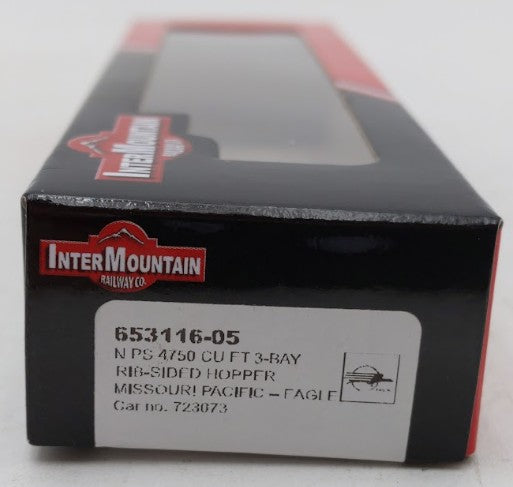 InterMountain 653116-05 N Scale MP PS 4750 Cut FT 3 Bay Rib-Sided Hopper# 723073 EX/Box