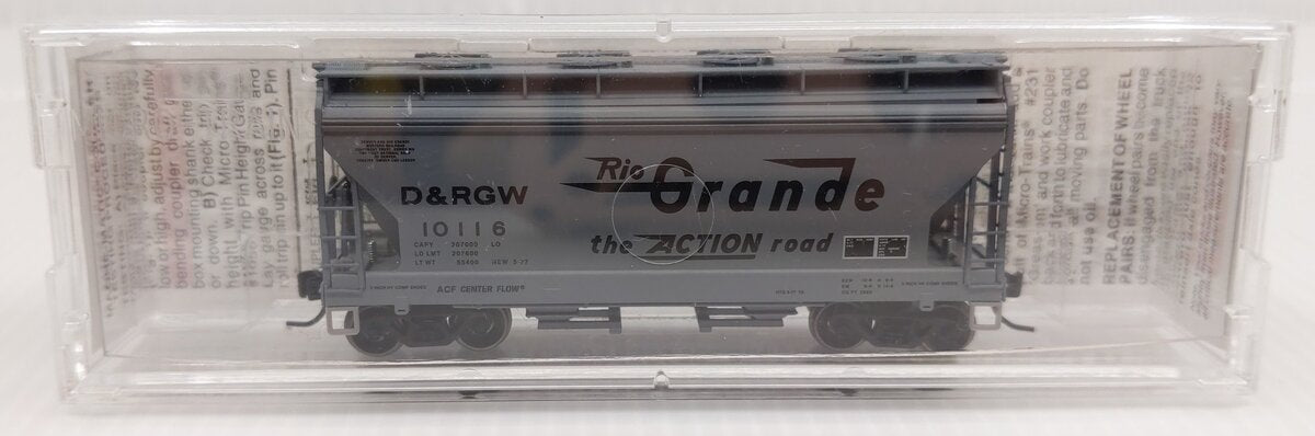 Micro-Trains 09200020 N Rio Grande 2 Bay ACF Centerflow Covered Hopper #10116 LN/Box