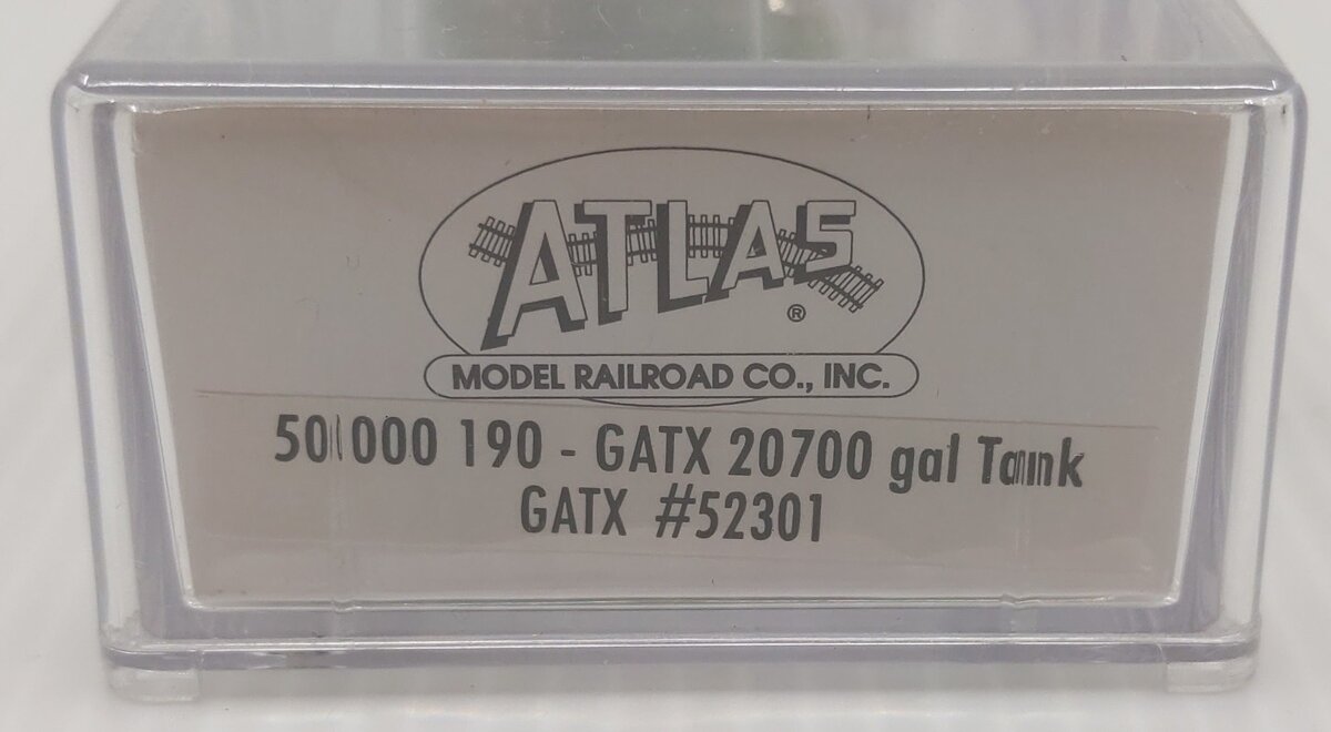 Atlas 50000190 N Scale GATX Tank Car #52301 EX/Box