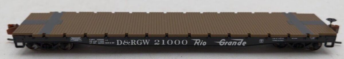 Wheels of Time 50102 N Scale Denver & Rio Grande Western 53'6' Flatcar #21000 LN/Box