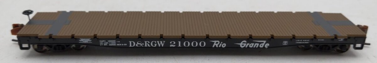 Wheels of Time 50102 N Scale Denver & Rio Grande Western 53'6' Flatcar #21000 LN/Box