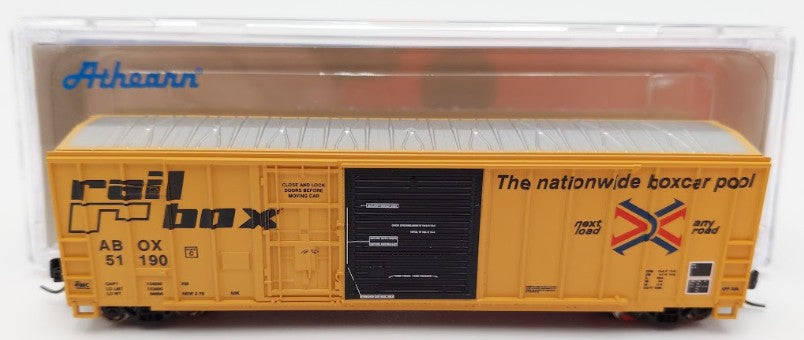 Athearn 24228 N Scale Railbox 50' FMC Exterior Post Combo Door Box Car #51190 EX/Box