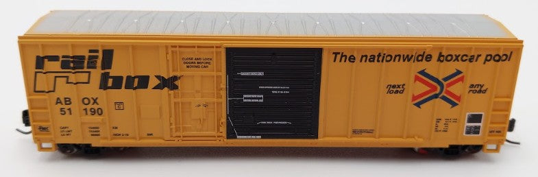 Athearn 24228 N Scale Railbox 50' FMC Exterior Post Combo Door Box Car #51190 EX/Box