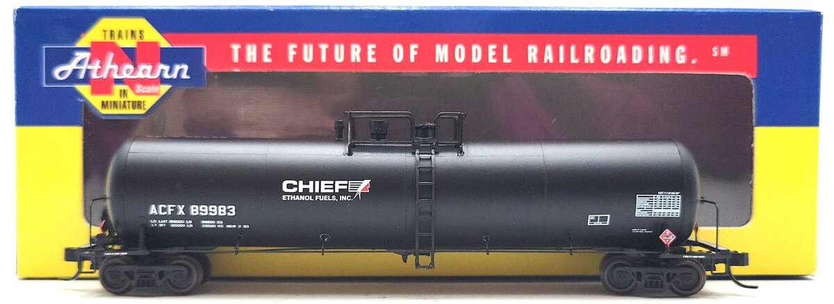Athearn 10580 N Scale ACFX Chief Ethanol Fuels, Inc 30K Gallon Tank Car #89983 EX/Box