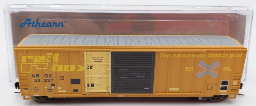 Athearn 20090 N Scale Railbox 50'' FMC Exterior Post Combo Door Boxcar #52237 EX/Box