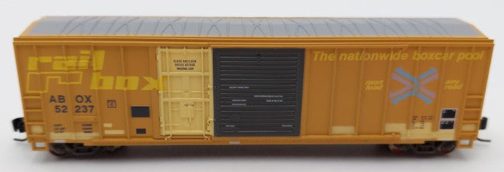 Athearn 20090 N Scale Railbox 50'' FMC Exterior Post Combo Door Boxcar #52237 EX/Box
