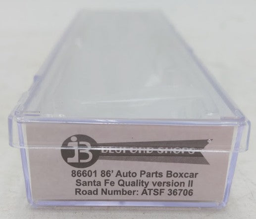 Bluford Shops 86601 N Scale ATSF PS 86' Auto Parts Double Door Boxcar #36706 EX/Box