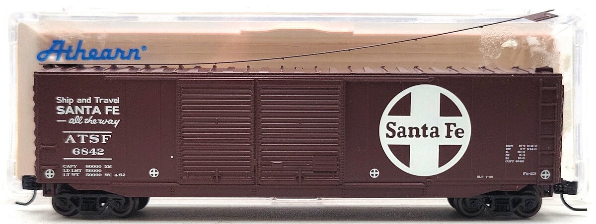 Athearn 14187 N Santa Fe 50' PS-1 Double Door Box #6842 EX/Box