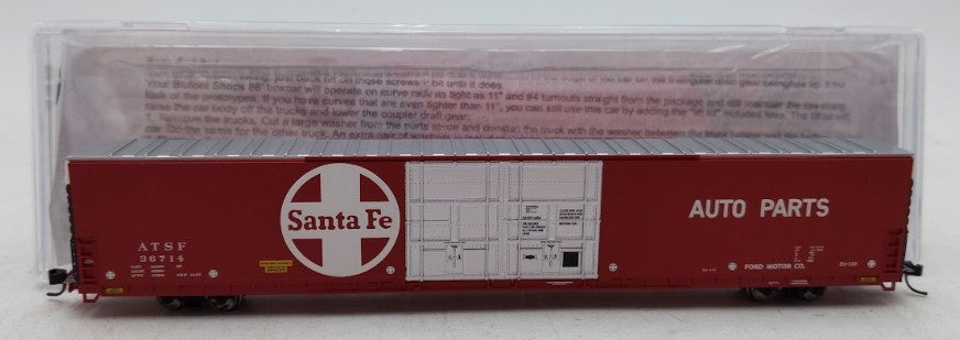 Bluford Shops 188-86491 N Santa Fe 86' Double-Door Auto-Parts Boxcar #36714 EX/Box